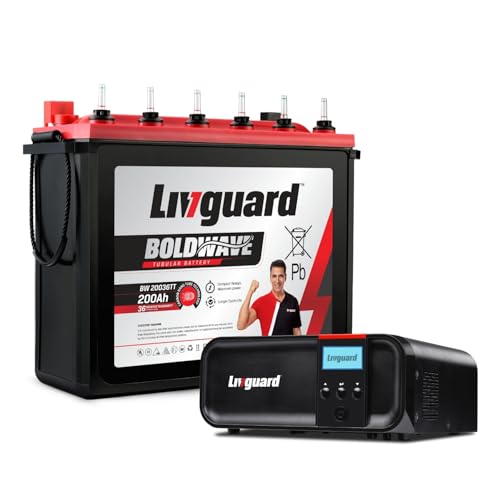 Image of Livguard Sineverter Pro with LCD Display 900VA /12V Pure Sinewave Inverter with Livguard 200Ah Tall Tubular Value Plus Bold Series Inverter Battery |Reliable Power Backup for Home, Office, and Shops