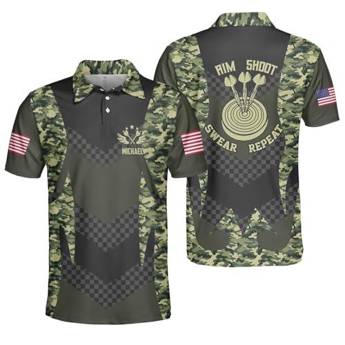 SHAANT Custom Darts Team Polo Shirt, Personalized Dartboard Shirt, Darts Shirts, Dart Jerseys Gift for Dart Players and Teams