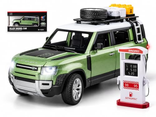 Image of Magicwand Die-Cast Zinc Alloy 1:24 Scale Defender Camping【Random Color】【Large】 with 6 Openable Doors,Lights & Music【Pack of 1】