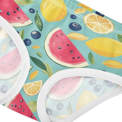 Wusikd Watermelon Lemons Girls' Underwear Cotton Blueberries Girls Briefs Soft Toddler Underwear 2T4