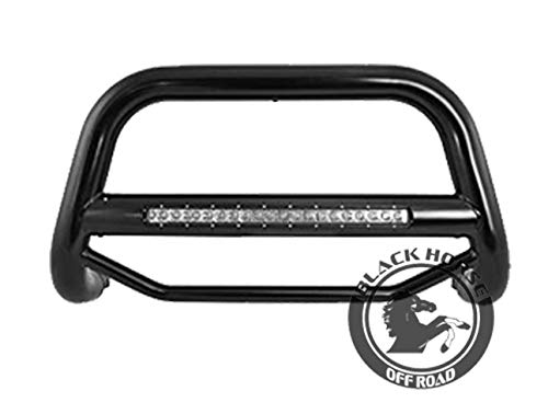 Image of Black Horse MAX Beacon Bull Bar No Skid Plate Black Compatible with 2017-2024 Nissan Titan Not Compatible with Nissan Titan XD-MAB-NITIB