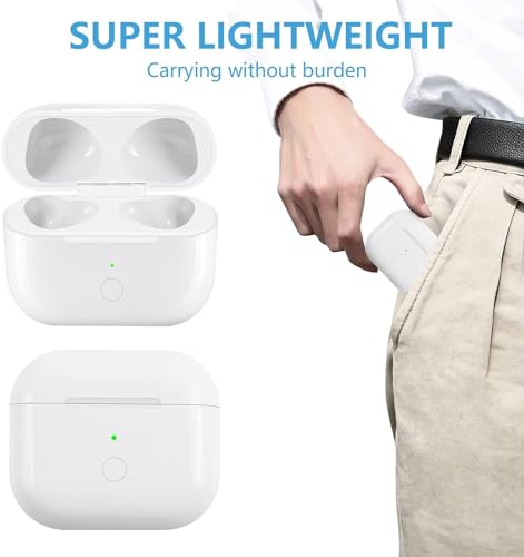 Image of Charging Case Replacement Compatible with AirPods 3rd Generation, Wireless AirPods 3 Charger Case with Pairing Sync Button Without Earbuds, (USB-C Port)