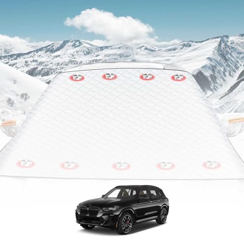 に適合する BMW 1/2/3/4/5/7 シリーズ X1 X2 X3 X4 X5 X6 X7 フロントガラス 凍結防止シート カーフロントカバー 車用凍結防止カバー 多層 厚手 綿で防水防寒機能を持ち 防水 防風 防塵 車用 サンシェード 車窓日よけ 遮