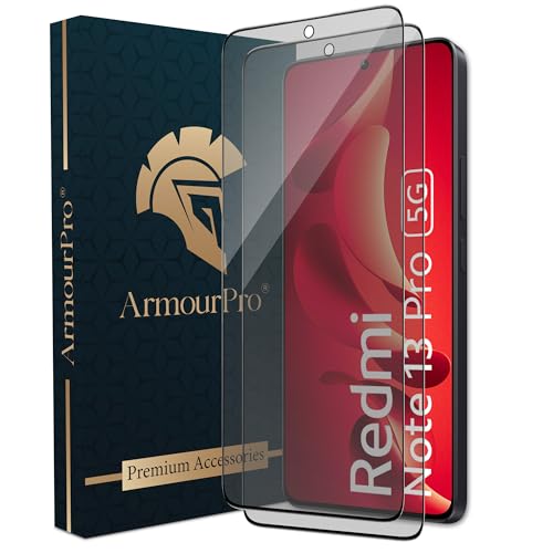 Image of ArmourPro Military Grade Matte Anti-Glare Tempered Glass for Redmi Note 13 Pro Plus, Note 13 Pro and Poco X6 Neo (6.67 Inch) With Installation Kit | Edge to Edge Coverage | Black (Pack of 2)