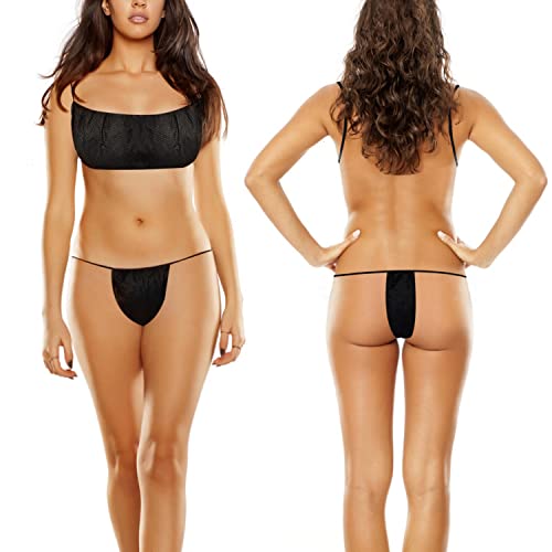 YoleShy 100 PCS Disposable Underwear Disposable Panties and Disposable Bras for Women Spa T Thong Underwear Tanning Wraps4
