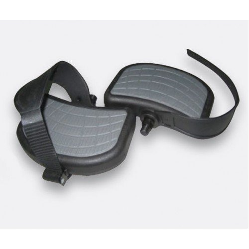 (Pair - L + R) Indoor Exercise Bike Pedals 9/16" Shaft Thread | Large Heavy Duty Dual Side Footrest - W/Adjustable Ratchet Straps -Cybex Bikes Oem # Ax-21383 Aftermarket Replacement Pedals | By Sbd #TOP1