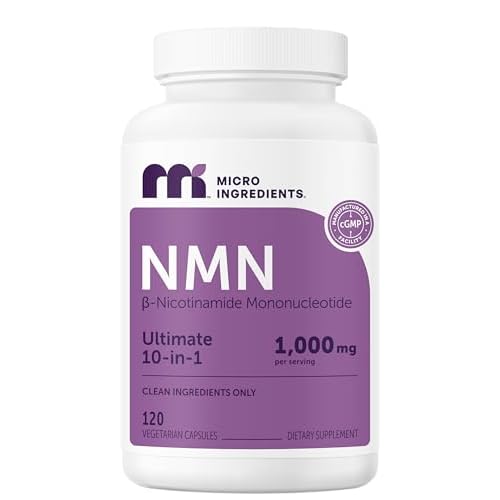 NMN Complex 1,000mg Per Serving, 120 Veggie Capsules | 10-in-1 with Nicotinamide Mononucleotide, Vitamin C, Resveratrol, CoQ10, TMG, Quercetin, & Glutathione | NAD+ Supplement Precursor | Fi