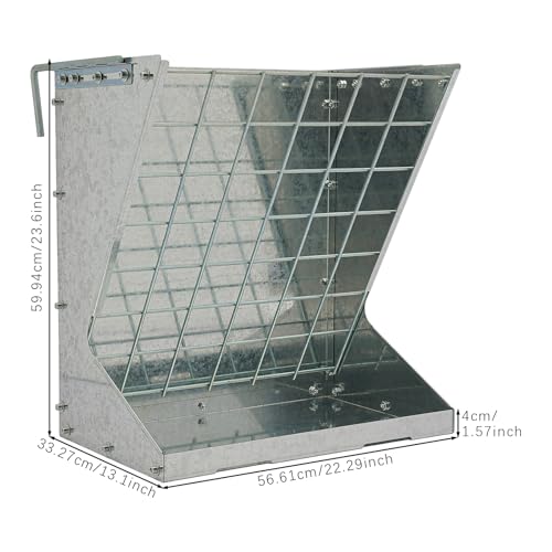 Râtelier à foin 2 en 1 en métal robuste pour l'élevage durable des moutons - 7
