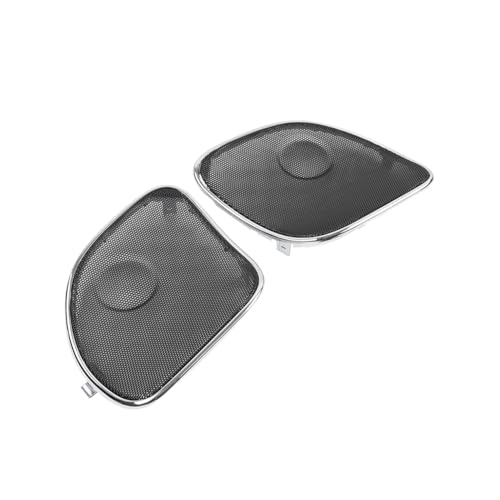 Cubiertas de Rejilla para Parlante Trasero de Moto 2pcs Metal Negro y Cromo