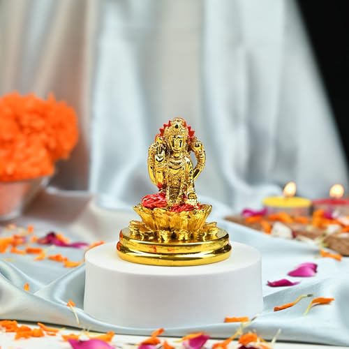 Image of ZAICUS Kubera God Statue - Decorative Murti on Lotus for Home and Office Vastu Puja Money Good Luck & Wealth - Diwali Gift