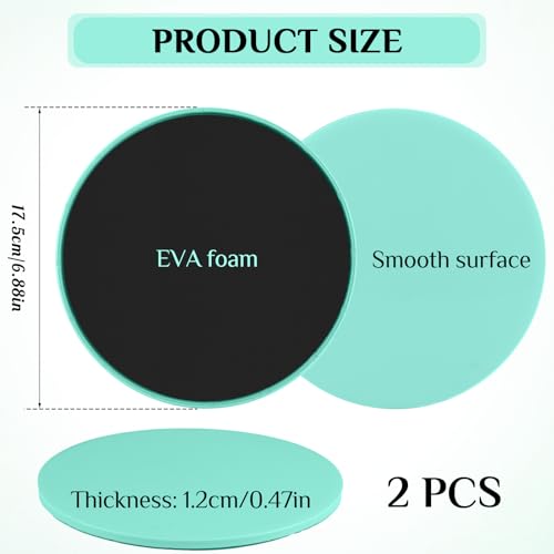 Jesiah 2Pcs Dual Sided Gliding Discs, 17.5cm Reversible Core Sliders Ultimate Core Trainer Exercise Discs Abdominal workout Strength Glider for Men Women Gym Home Carpet Wood Hard Floors - Image 5