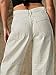 Flamingals Straight Wide Leg Jeans for Women Mid Waisted Casual Raw Hem Denim Capris Pants with Pockets Warm Beige 2XL