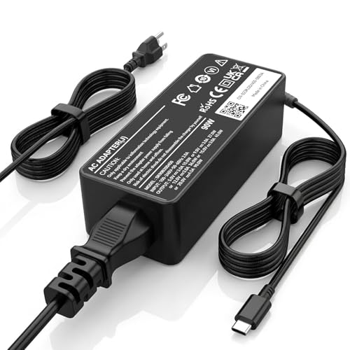 90W USB C Laptop Charger Compatible with Lenovo Thinkpad/Yoga Dell Chromebook/Latitude/XPS HP Asus Samsung Acer Google Type C Laptop Power Supply Cord