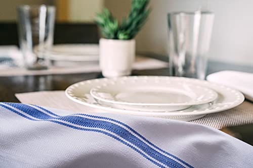 Avalon Dish Towels Set (Value Pack Of 15) Size 15X25 Inch, 100% Cotton Soft & Absorbent Linen Kitchen Towels, Tea Towels, Reusable Cleaning Cloths For Household Cleaning (Blue) #TOP2