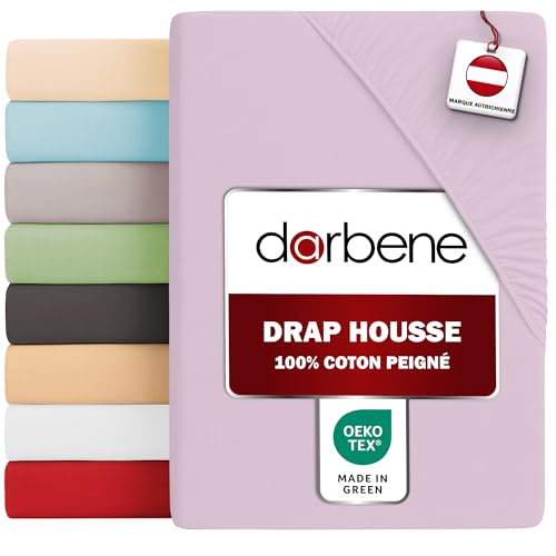 DarBene – Drap Housse Coton Premium – Drap-Housse en Coton peigné de qualité supérieure – Bonnet 30 cm – Certifié OEKOTEX – 180x200 cm – 1...