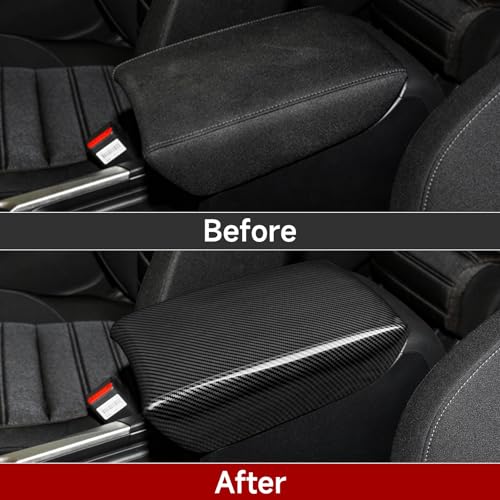 Image of Car Armrest Box Cover Decals for 2017-2022 Honda CR-V Accessories ABS Carbon Fiber for Honda CRV Interior Stickers