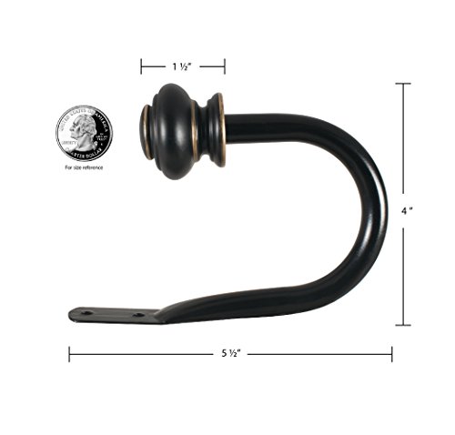 Decopolitan Urn Holdback Pair for Draperies, 1-Inch, Bronze