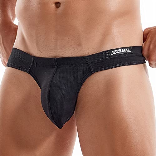 JOCKMAIL Mens Tong Athletic Supporters Bikini Underwear Male Underwear Mesh UnderpantsLow Rise Pouch Underwear3