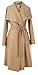Popuppataka Women's Double Breasted Pea Winter Knee-Long Pure Wool Trench Coat with Belt Beige