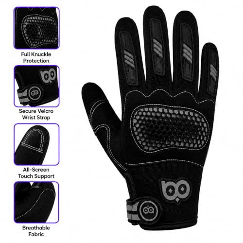 Image of BADOWL Hexa Bike Riding Gloves - Full Knuckle Protection, Anti-Slip