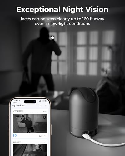 Image of FOSCAM Home Security Camera R4S 4MP WiFi IP Camera,Wireless Baby Monitor with AI Human Detection Sound Detection 33ft Night Vision 2 Way Audio Camera Compatible with Alexa Black