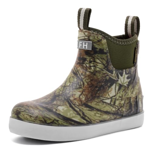 Image of Women's Deck Boots, Rubber Rain Boots Chelsea Ankle Booties with Anti-Slip Sole Waterproof Fishing Shoes for Outdoor Work Garden Camping