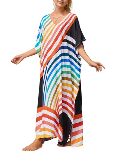 Image of Kaftan Dresses for Women Plus Size Bathing Suit Cover up Caftan Maxi Beach Dresses