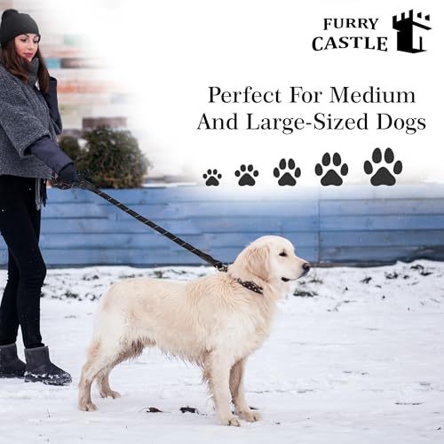 Image of Nylon Rope Leash for Dogs with 360 Degree Rotation- Black in Medium Size