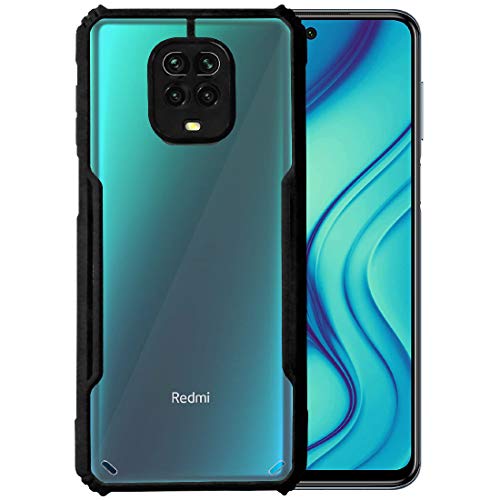 Image of Thermoplastic Polyurethane, Plastic Soft Shockproof Clear Case Air Cushion Hybrid Cover for Mi Redmi Note 9 Pro /Redmi Note 9 Pro Max /Poco M2 Pro - Black