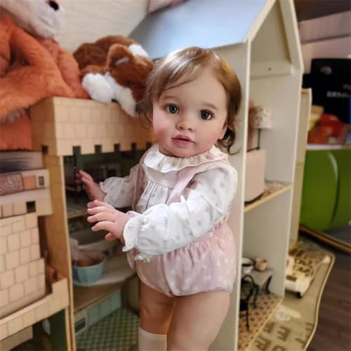 Muñeca Reborn niña 66 cm con set de alimentación miniatura 2