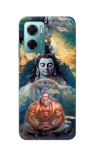 Image of PRINTFIDAA Printed Hard Back Cover Case for Mi Redmi 11 Prime 5G | Redmi Note 11E 5G Back Cover (Lord Shiva and Hanuma) -112