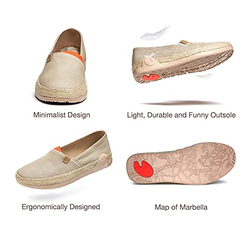 UIN Women's Espadrilles Slip Ons Knitted Lightweight Walking Casual Loafers Comfortable Art Painted Travel Shoes Marbella II - Image 7