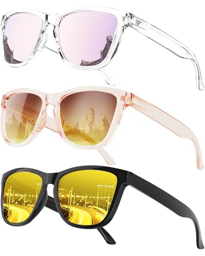 3-Count QALLY Women's Polarized UV400 Protection Fashion Sunglasses