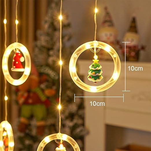 Image of V.E.S.P.A 3.5m 90 LED Santa Ring String Lights - 10 Modes for Festive Home Decoration, Perfect for Indoor and Outdoor Celebrations (Warm White)