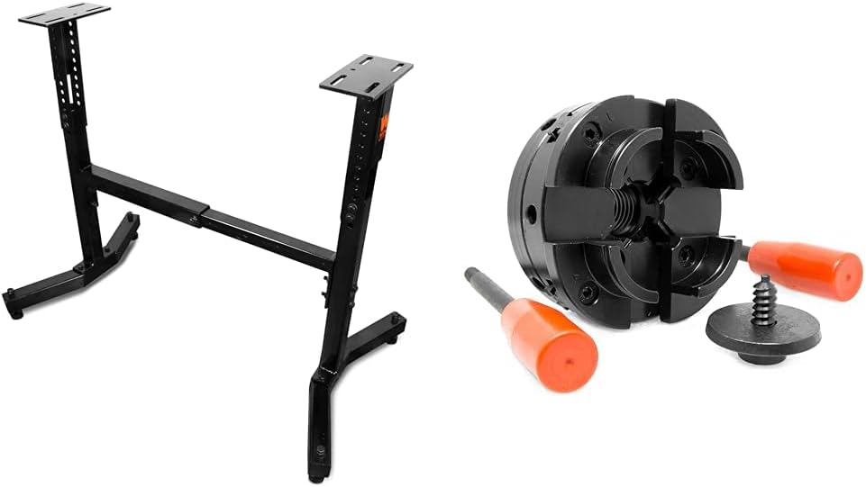 WEN LA8800 225-Pound Capacity Height Adjustable Steel Lathe Stand & LA164K 5/8-Inch Keyed Drill Chuck with MT2 Arbor Taper.