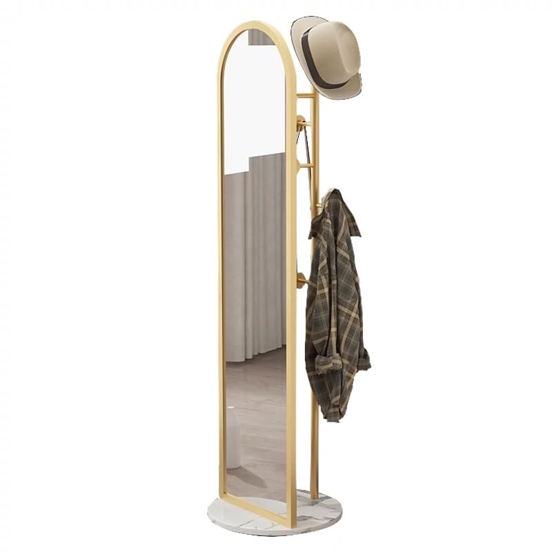 Miroir Pleine Longueur Fer marbre Rotatif Miroir portemanteau Maison Simple Moderne Dressing Rack Chambre Porte-vêtements sur Pied