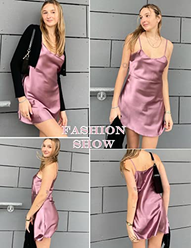 Image of Avidlove Satin Nightgowns for Women Silk Slip Dress Sexy Sleepwear | Adjustable spaghetti straps,elegant V neck,flattering mini lingerie dress,comfortable all day wear