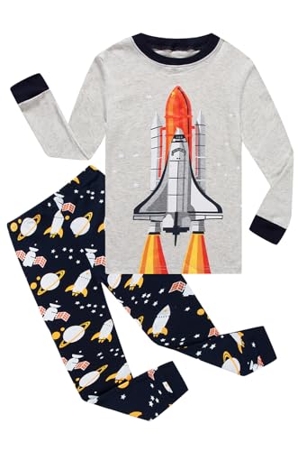Image of Little bety Cotton 4 Piece Pajamas Boys Long Sleeve Sets Toddler Boys Pjs Kids Sleepwear Sets
