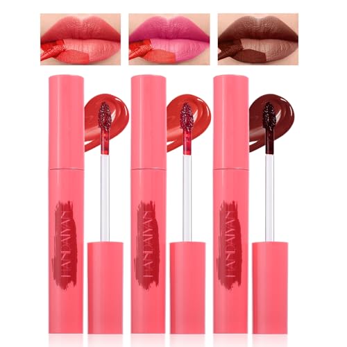 Prreal 3Pcs Peel Off Lip Stain, Long-lasting Lip Tint Stain Smooth and Matte Lip Tint, Water-resistant Lip Liner Stain, and Non-greasy Lip Tint Stain Peel Off