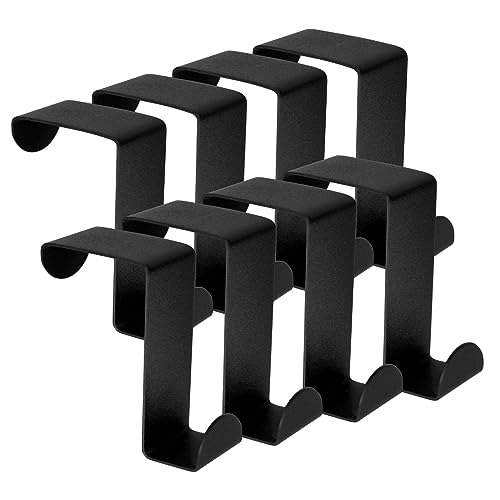 flintronic Over Door Hooks, 8PCS Heavy-Duty Over Door Hanger, Stainless Steel Coat Hooks Wall Mounted for Doors, Bedroom, Bathroom, Wardrobe, Reversible Organizer Rack for Coat, Towel, Bag, Robe