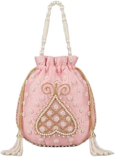 Moti Work potliPotali Bag for Wedding Party &amp; Festive Use | Bridal Return Gift Potli Handbag-D_88