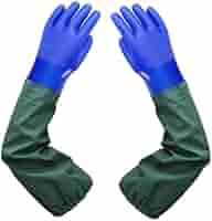 Guanti Lunghi In Gomma YONG-SHENG - Impermeabili, Resistenti A Oli E Chimici, Lunghezza 68cm, Colore Blu