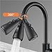 3 in 1 Kitchen Faucet Extender 360° Rotation Faucet Anti-Splash Boost Water Saving Tools Bathroom Replacement Spray Head(Black)