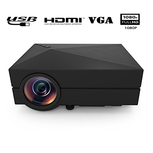 Wifi Projector, huiheng gm60 a Wireless Projector Mini LED Projector Full HD Multimedia Projector for Party Home Entertainment Video Games Support USB/AV/SD/VGA/HDMI Puerto