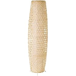 Lampara De Pie Bambu Ikea LOLAhome Lámpara de pie rejilla de bambú natural de Ø 23x88 cm