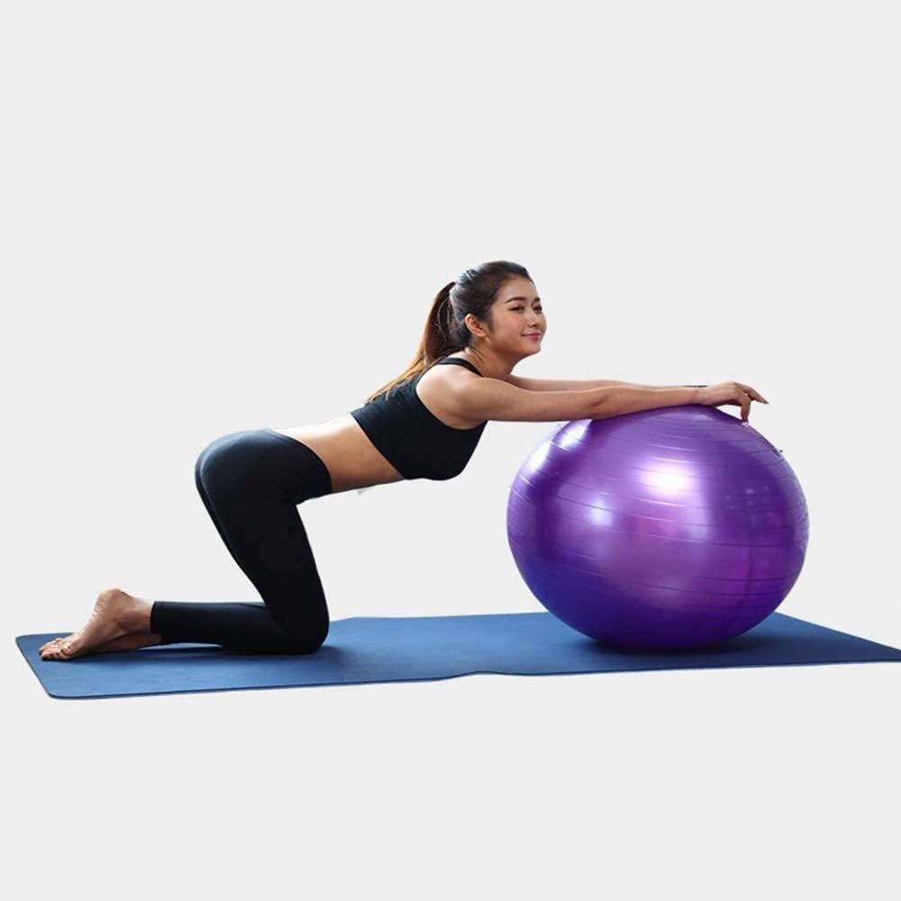 Pelota de Fitness, pelota de Yoga Pilates con bomba de aire, silla de oficina en casa, pérdida de peso, equilibrio, entrenamiento, pelota de asistencia for el parto ( Color : Silver , Size : 65CM )