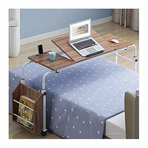 WJFTODAY Mobiler Überbetttisch mit Rollen