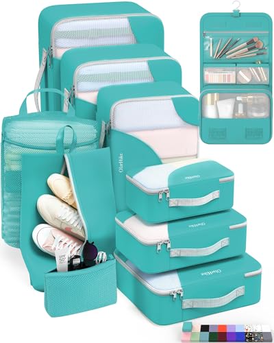 Image of OlarHike 10 Set Packing Cubes for Travel,Gifts for Women Mom,Anti-Tearing Suitcase Organizer,with Over 1000 pcs Mesh Holes,Vacation Essentials & Accessories for Cruise Ship