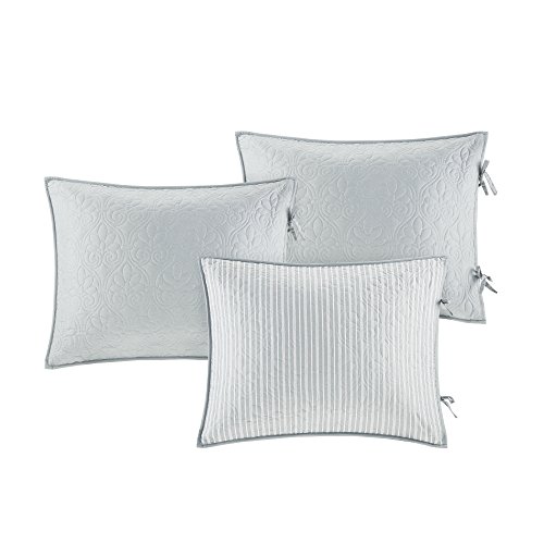 Madison Park Cotton Daybed Cover Set-Double Sided Quilting Classic Cottage Design All Season Bedding with Bedskirt, Matching Shams, Decorative Pillow, 75"x39", Quebec Grey 6 Piece