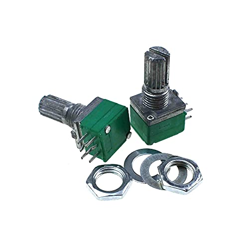 Reland Sun 5pcs RK097G 5K 10K 20K 50K 100K 500K B5K with a switch audio 6pin shaft 15mm amplifier sealing potentiometer (50K Ohm)